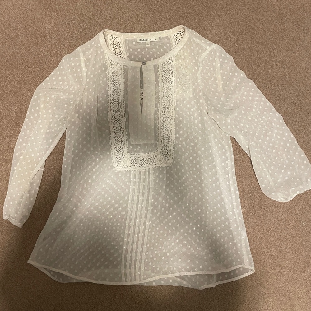 Daniel Rainn Sheer Romantic Peasant blouse